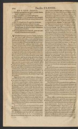 Decisio CLXVIII.