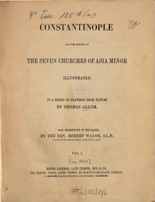 Constantinople and the scenery of the seven churches of Asia Minor : illustrated, 1