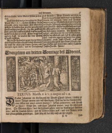 Evangelium am dritten Sonntage deß Advents.