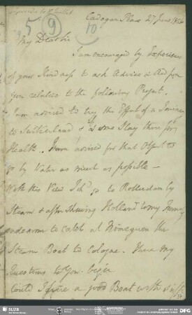 Eigenh. Brief von James Mackintosh an August Wilhelm von Schlegel, London, 27.06.1826