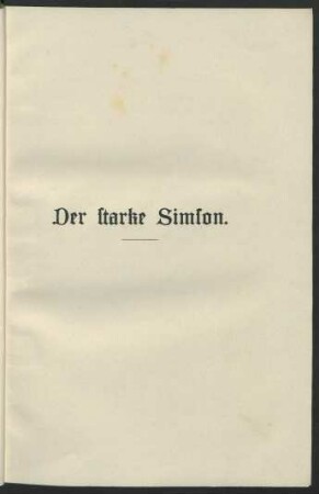 Der starke Simson