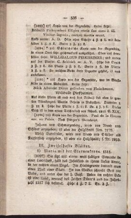 III. Zweifelhafte Bätter.
