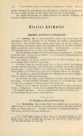 Vierter Abschnitt. Allgemeine Funktionen der Staatsgewalt