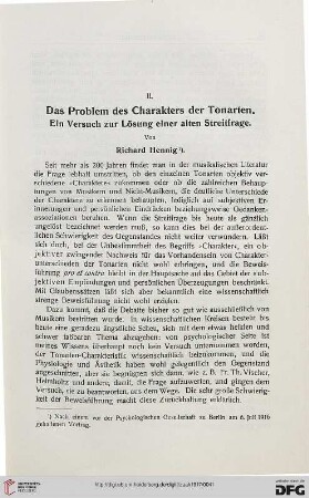 Das Problem des Charakters der Tonarten