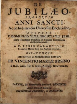 De iubilaeo praesertim anni sancti