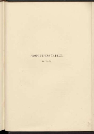 Proportions-Tafeln. Fig. I-IX.