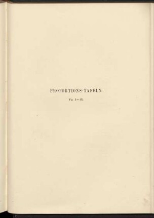 Proportions-Tafeln. Fig. I-IX.