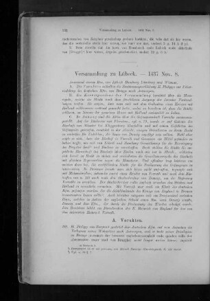Versammlung zu Lübeck. - 1437 Nov. 8.