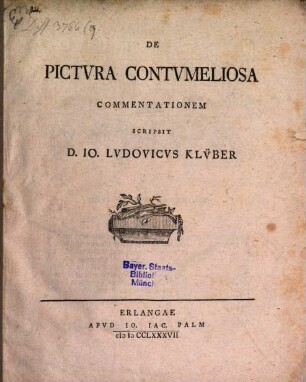 De Pictvra Contvmeliosa Commentationem