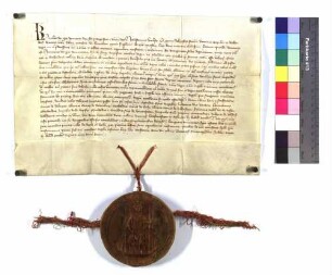 König Karl bestätigt den Brüdern der Grabeskirche zu Denkendorf das Diplom König Heinrichs (VII.) von 1226 September 26 über die Schirmvogtei des Reiches.