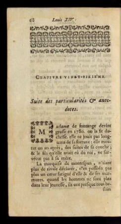 Chapitre Vingt-Sixiéme. Suite des particularités & anecdotes