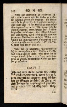 326-334, Casus I - VIII