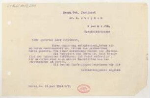 Brief an Karl Stephan : 16.05.1924