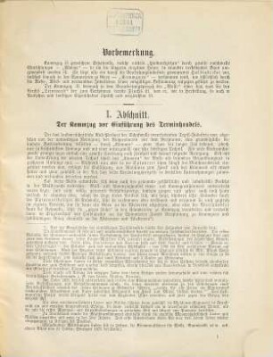 Denkschrift betreffend den Terminhandel in Kammzug, s. Entwickelg u. volkswirtschaftl.-jurist. Bedeutg
