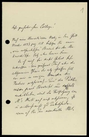 Nr. 1: Brief von Gyula König an David Hilbert, Budapest, 8.10.1901