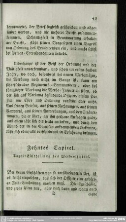 Zehntes Capitel. Tages-Eintheilung des Werbeoffiziers