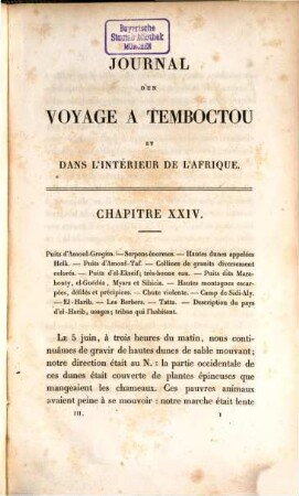 Journal d'un voyage à Temboctou et à Jenné, dans l'Afrique Centrale : précédé d'observations faites chez les Maures Braknas, les Nalous et d'autres peuples; pendant les années 1824, 1825, 1826, 1827, 1828. 3