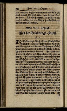 Das VIII. Capitel. Von der Erfahrungs-Kunst