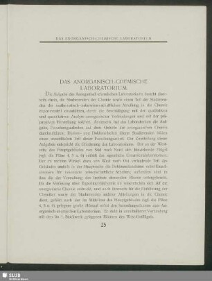Das Anorganisch-Chemische Laboratorium