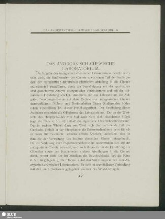 Das Anorganisch-Chemische Laboratorium