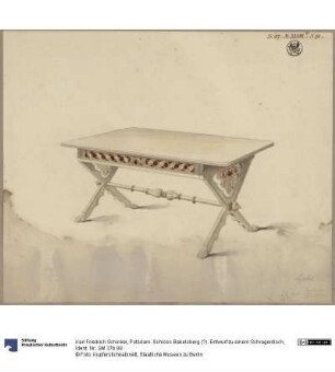 Potsdam. Schloss Babelsberg (?). Entwurf zu einem Schragentisch