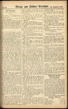 Zweite Ausgabe vom Mittwoch, den 26. September 1877.