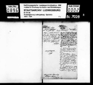Stiftungssachen: Forstbedienstete, Oberamt Vaihingen
