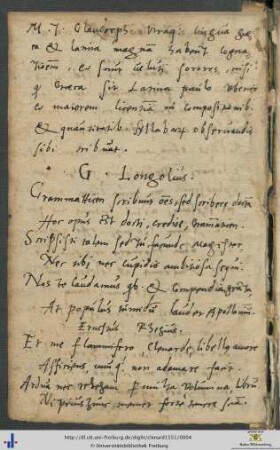 Handschriftliches Epigramm