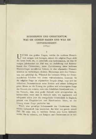 Buddhismus und Christentum. Was sie gemein haben und was sie unterscheidet. (1893.)
