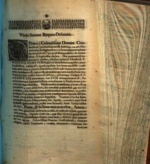 Vivis Sanitas Requies Defunctis : Optime (Colendissimi Domini Confoederati) patientissimus ille Job Cap. 14. ait ... Hoc praematura experientia doctus, dilectus nobis in Christo R.P. Wolfgangus Pekh ...