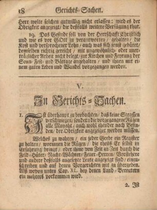 V. In Gerichts-Sachen.