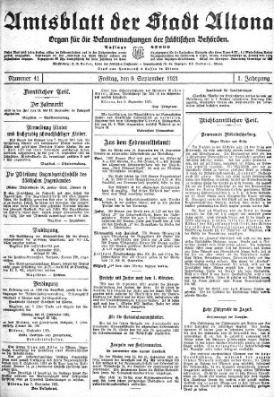 Nummer 41 : Freitag, den 9. September 1921