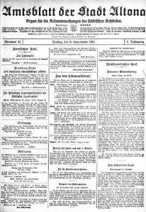 Nummer 41 : Freitag, den 9. September 1921