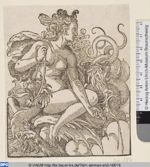 Medea auf einem Drachen sitzend