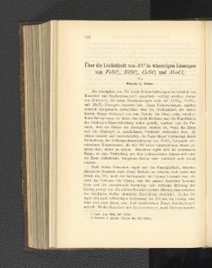Über die Löslichkeits von NO in wässerigen Lösungen von FeSO4, NiSO4, CoSO4 und MnCl2.