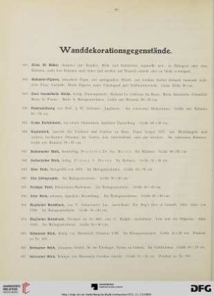 Wanddekorationsgegenstände (Nr. 841-872)