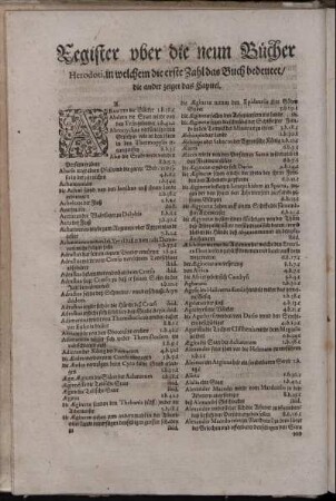 Register uber die neun Bücher Herodoti [...]