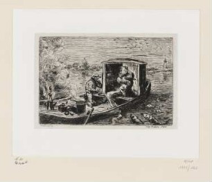 Frühstück im Boot, Blatt 5 der Folge "Album du voyage en bâteau"