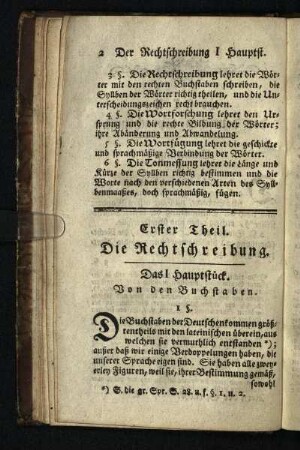 Erster Theil. Die Rechtschreibung