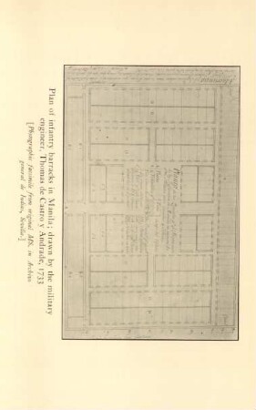 Plan of infantry barracks in Manila; drawn by the military engineer, Thomas de Castro y Andrade, 1733