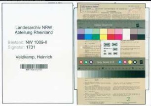 Entnazifizierung Heinrich Veldkamp , geb. 16.04.1896 (Postschaffner)