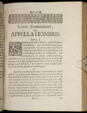 Caput Duodecimum, De Appellationibus.