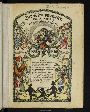 Der Struwwelpeter oder lustige Geschichten und drollige Bilder für Kinder von 3 - 6 Jahren