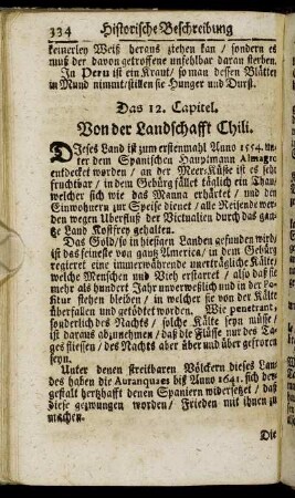 Das 12. Capitel. Von der Landschafft Chili.