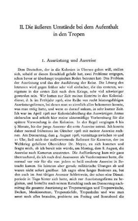 1. Ausrüstung und Ausreise