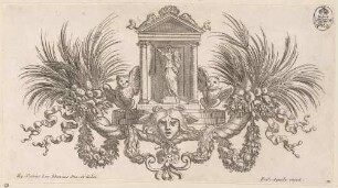 Vignette mit Statue der Minerva