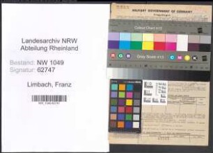 Entnazifizierung Franz Limbach , geb. 23.01.1890 (Stellmacher)