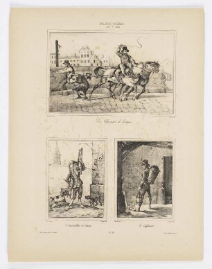 Les chevaux de bateau, le rempailleur de chaises, le chiffonnier, Blatt 10 der Folge "Verschiedene Szenen und Kostüme"
