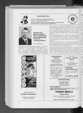 Grußwort von Bezirksamtsleiter Werner Weldemann zum Jahreswechsel 1976/77 für "Der Eppendorfer"