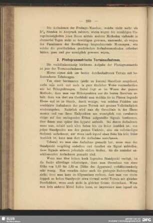 2. Photogrammetrische Terrainaufnahmen